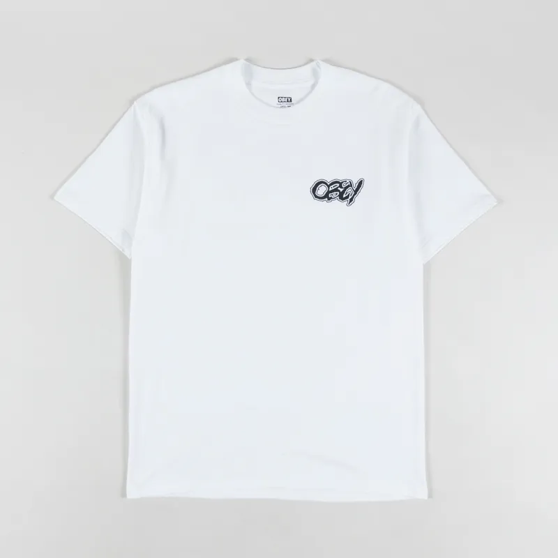 Obey Draw T Shirt White-1