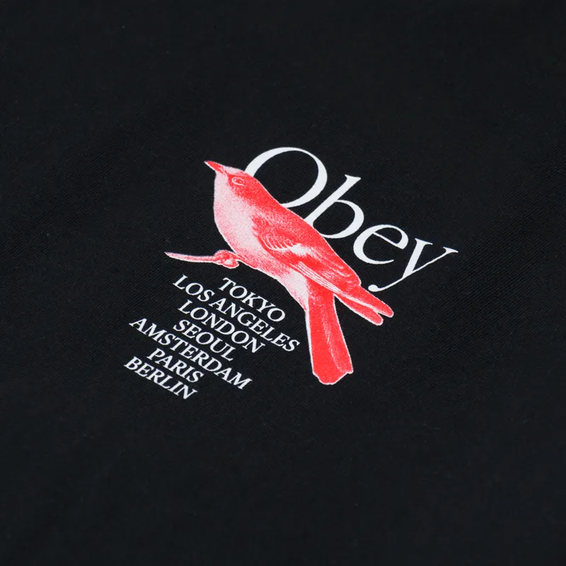 Obey Bird T Shirt Black-5