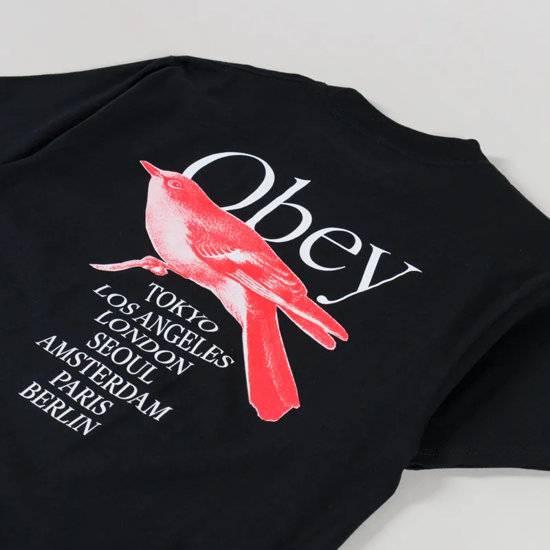 Obey Bird T Shirt Black-2