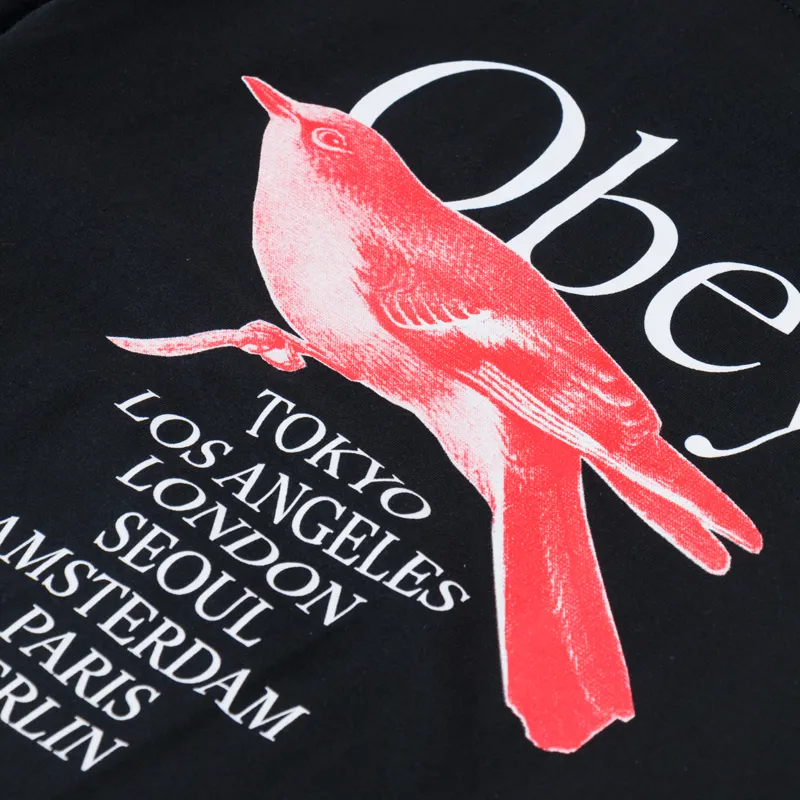 Obey Bird T Shirt Black-4