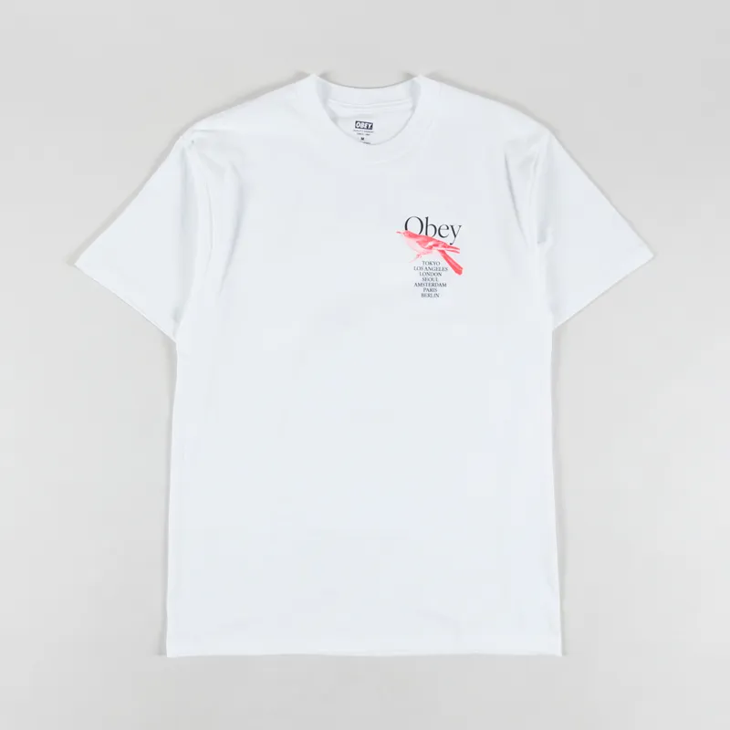 Obey Bird T Shirt White-1
