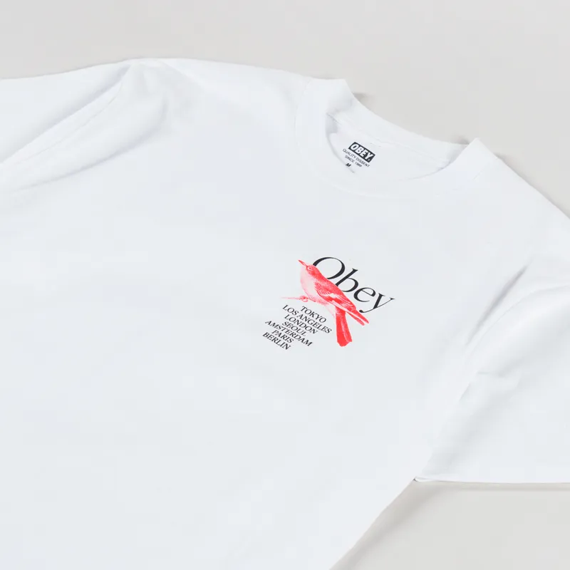 Obey Bird T Shirt White-3