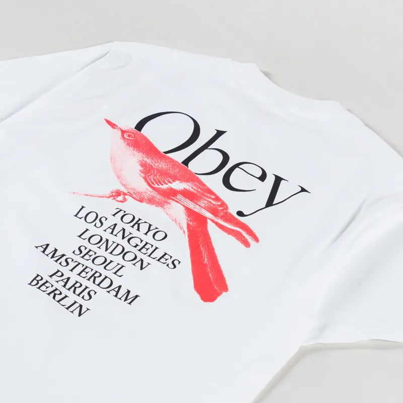 Obey Bird T Shirt White-2