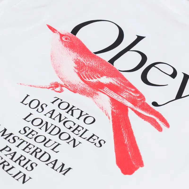 Obey Bird T Shirt White-4