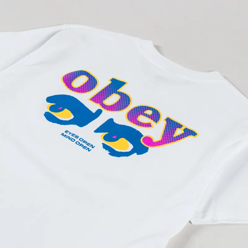 Obey Eyes Open T Shirt White-2