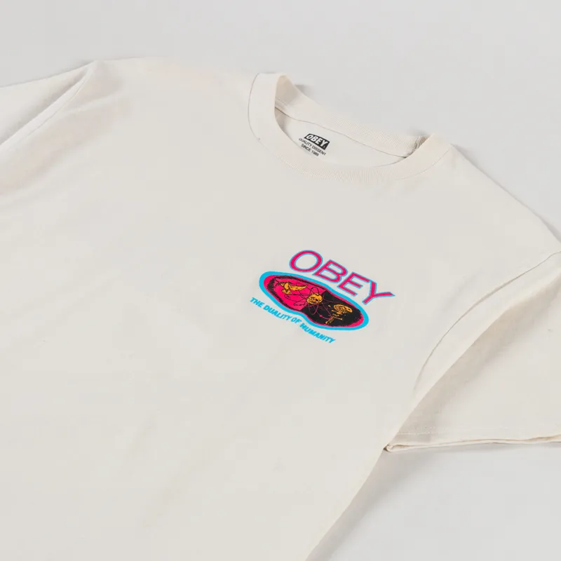 Obey Duality Of Humanity T Shirt Cream-3