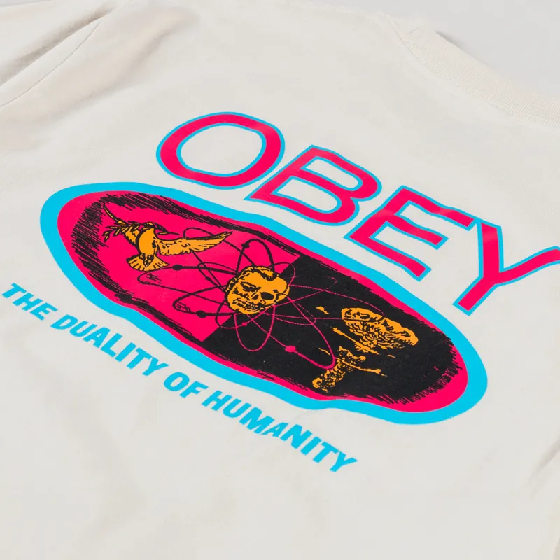 Obey Duality Of Humanity T Shirt Cream-4