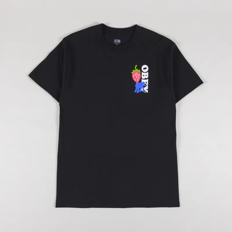 Obey Strawberry T Shirt Black-1