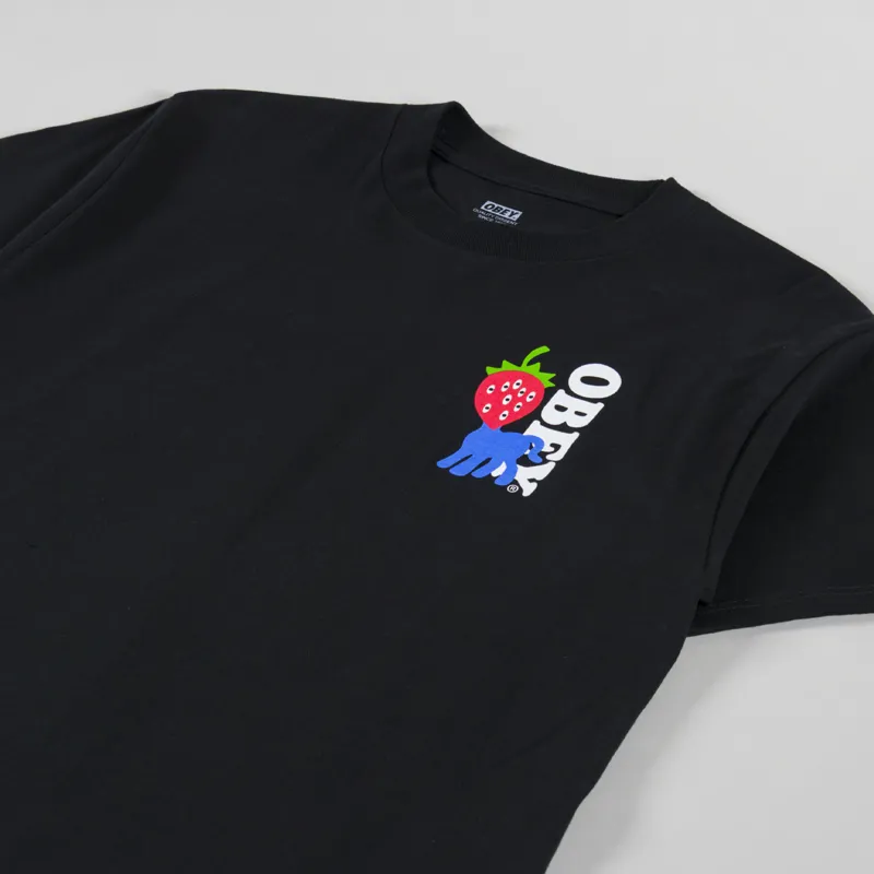 Obey Strawberry T Shirt Black-3