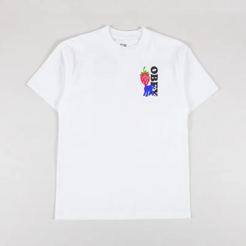 Obey Strawberry T Shirt White-1
