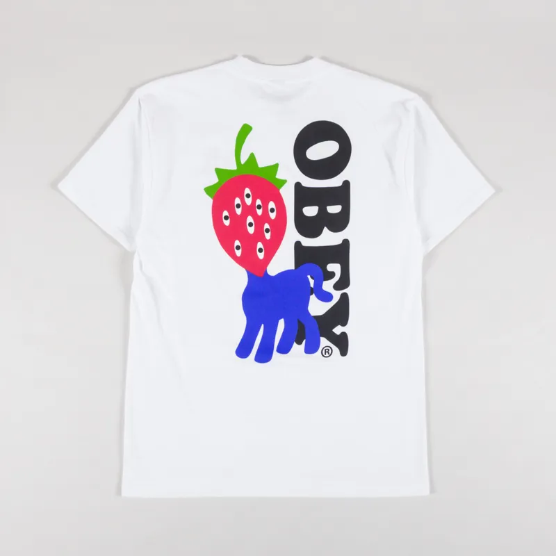 Obey Strawberry T Shirt White
