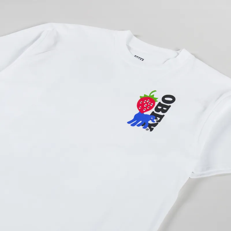 Obey Strawberry T Shirt White-3