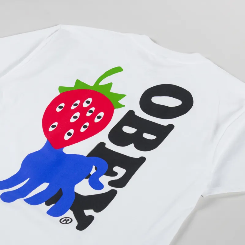 Obey Strawberry T Shirt White-2