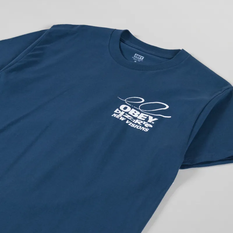 Obey Bizarre New Visions T Shirt Harbour Blue-3