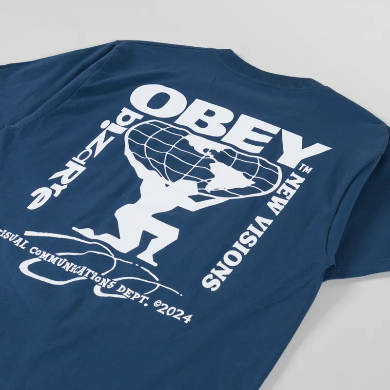 Obey Bizarre New Visions T Shirt Harbour Blue-2