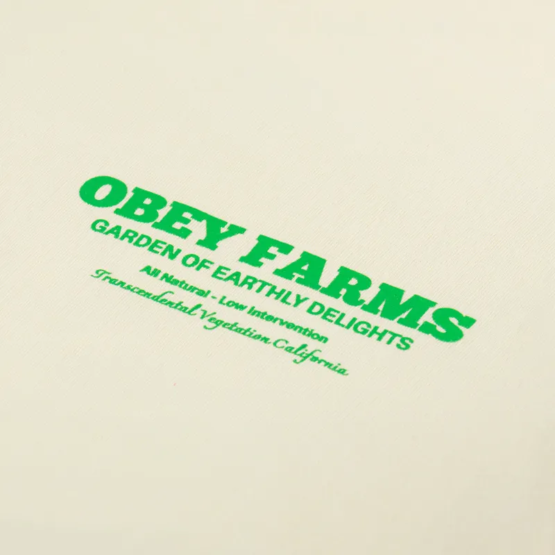 Obey Farms T Shirt Pale Yellow-5