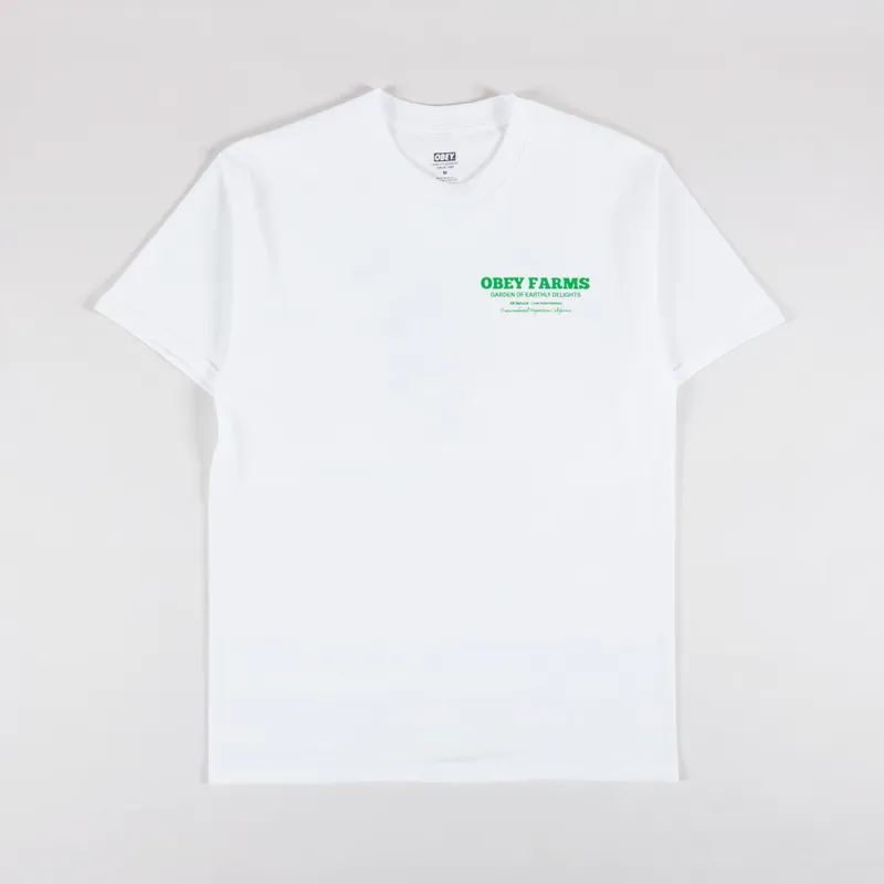 Obey Farms T Shirt White-1