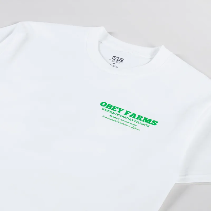 Obey Farms T Shirt White-3