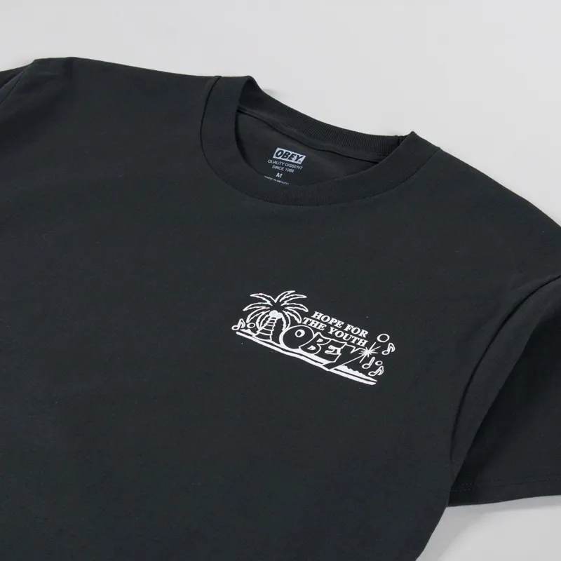 Obey Hope For The Youth T Shirt Vintage Black-3