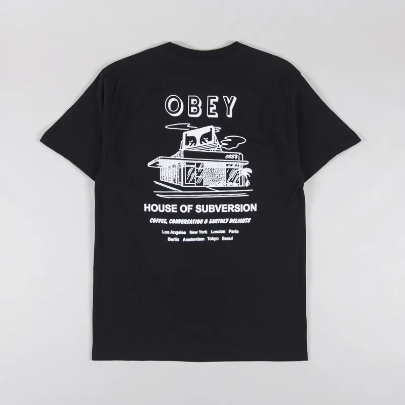 Obey House Of Subversion T Shirt Black