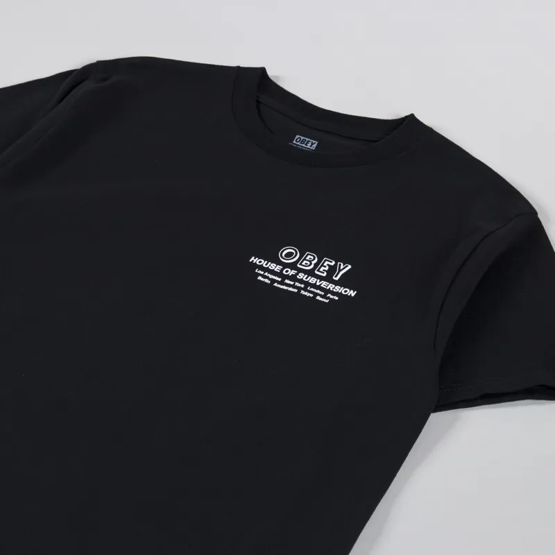 Obey House Of Subversion T Shirt Black-3