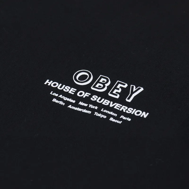 Obey House Of Subversion T Shirt Black-5