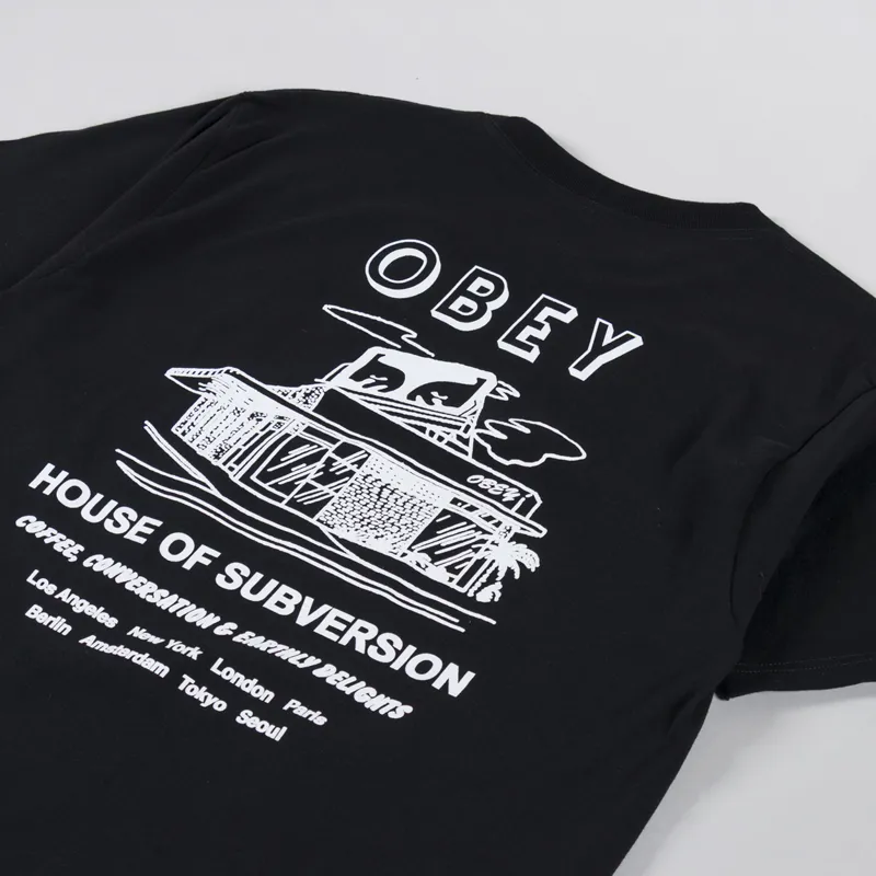Obey House Of Subversion T Shirt Black-2