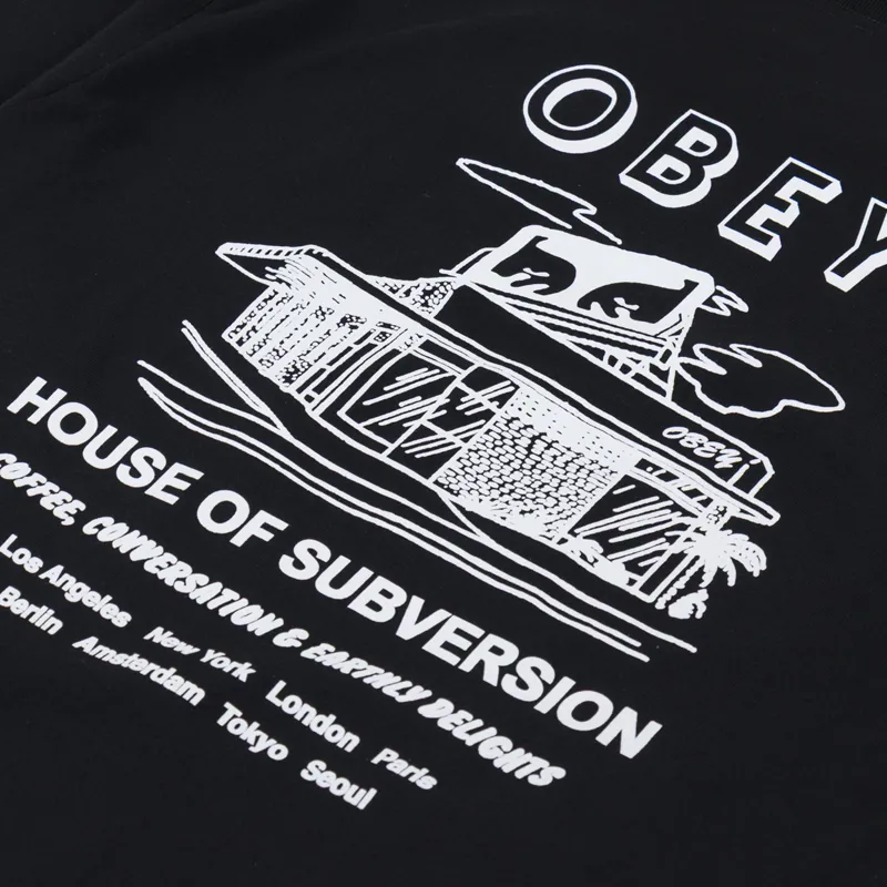 Obey House Of Subversion T Shirt Black-4