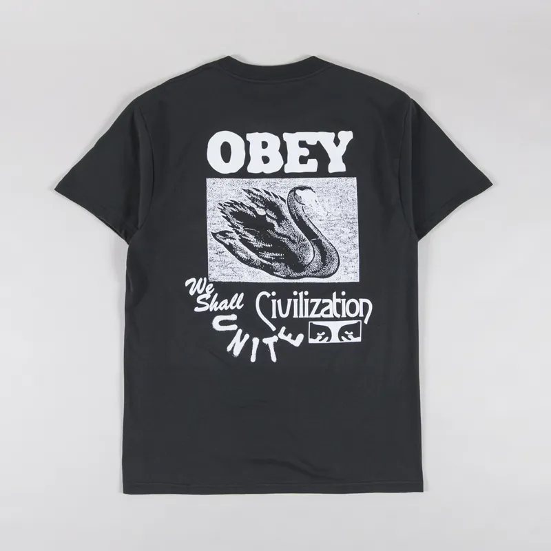 Obey Civilization T Shirt Vintage Black