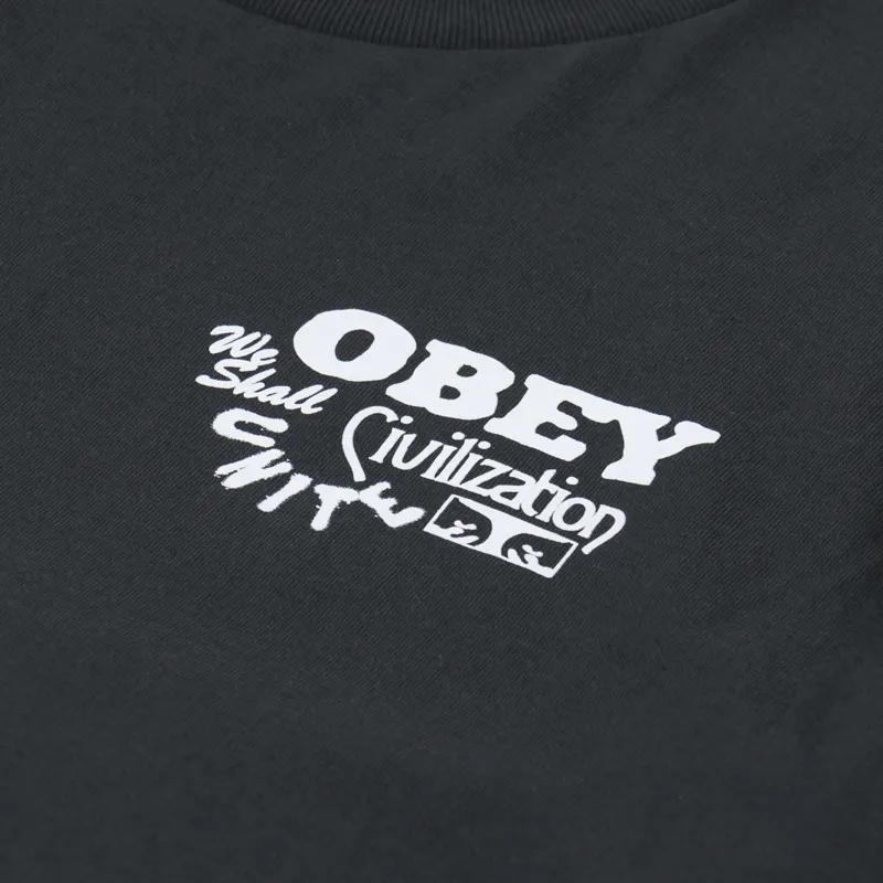 Obey Civilization T Shirt Vintage Black-5