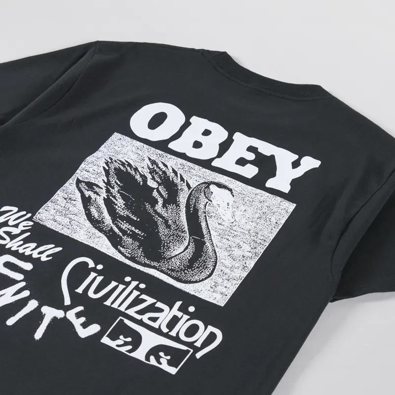Obey Civilization T Shirt Vintage Black-2