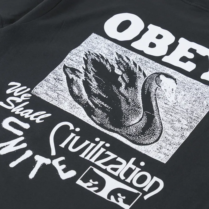 Obey Civilization T Shirt Vintage Black-4