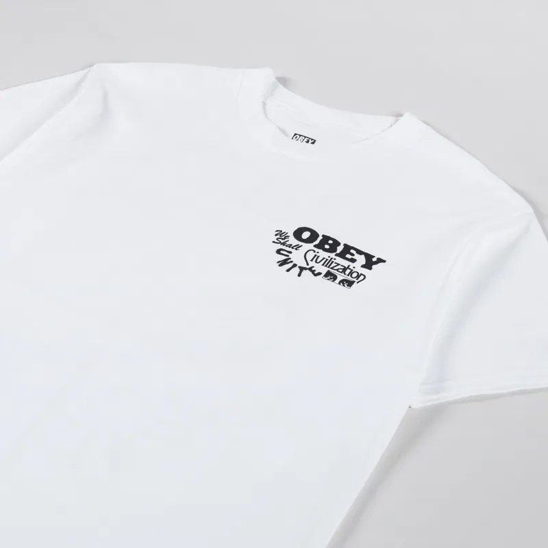Obey Civilization T Shirt White-3
