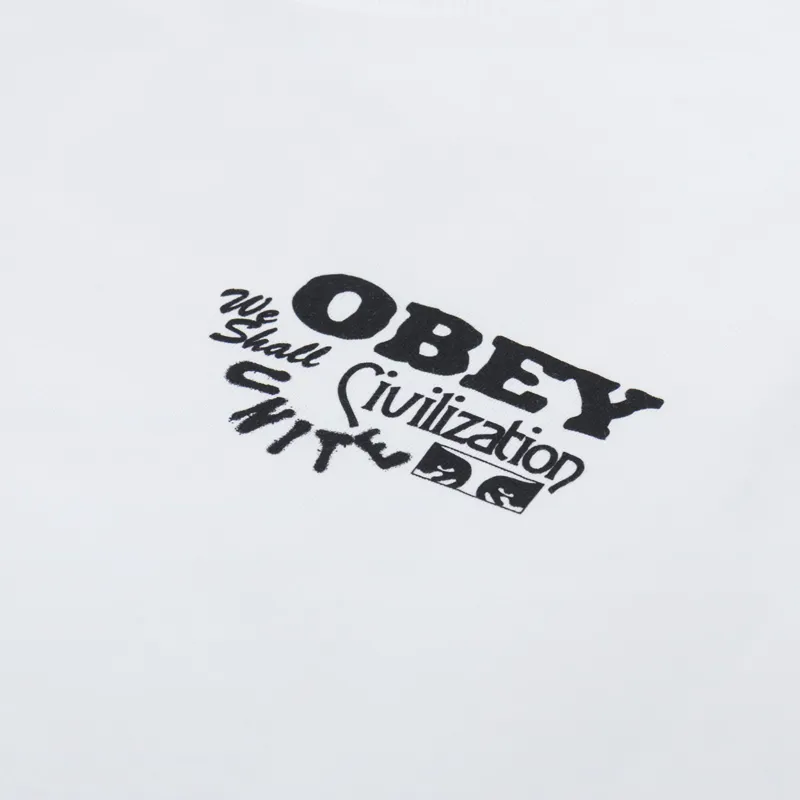 Obey Civilization T Shirt White-5