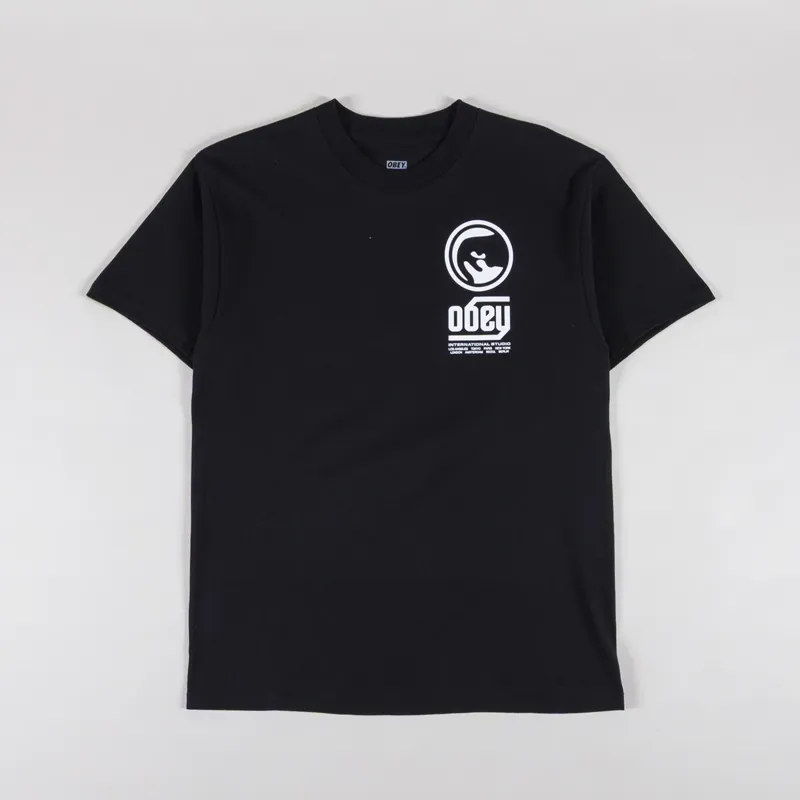 Obey Trademark T Shirt Black -1