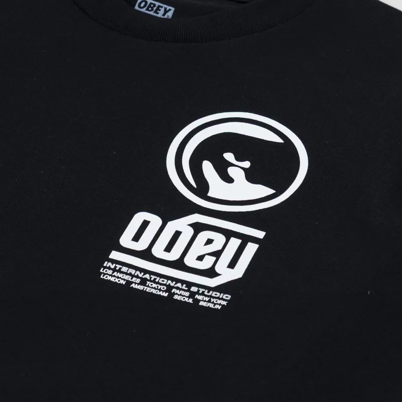 Obey Trademark T Shirt Black -5