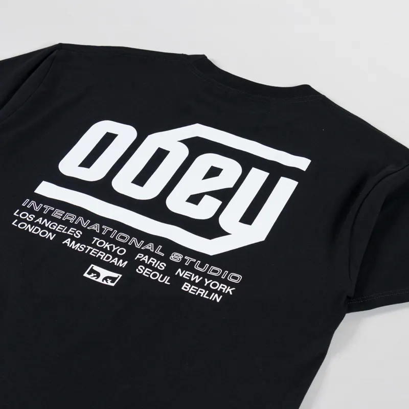 Obey Trademark T Shirt Black -2