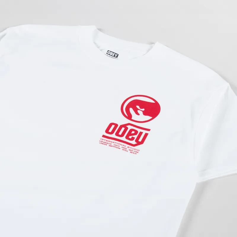 Obey Trademark T Shirt White-3