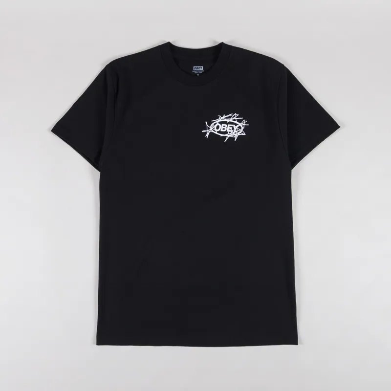 Obey Scribble Stars T Shirt Black-1