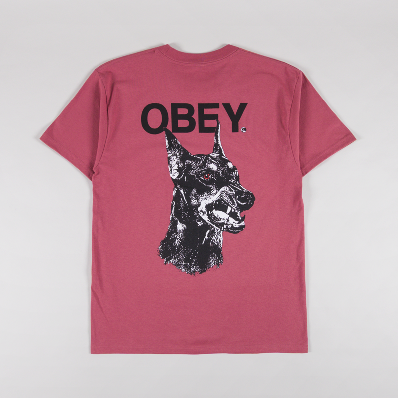 Obey Doberman T Shirt Mineral Red
