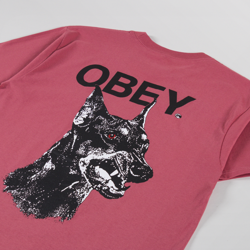Obey Doberman T Shirt Mineral Red-2