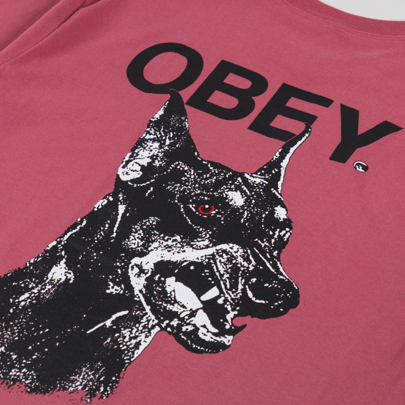 Obey Doberman T Shirt Mineral Red-4