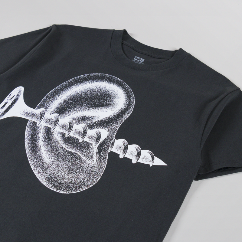 Obey Records Ear T Shirt Vintage Black-3