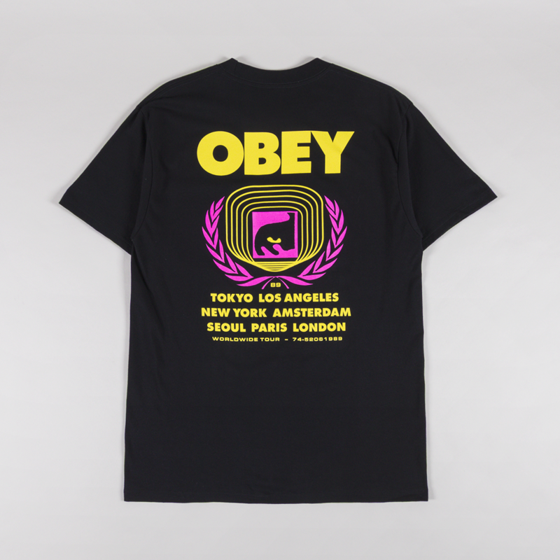 Obey Icon Eye Wreath T Shirt Black