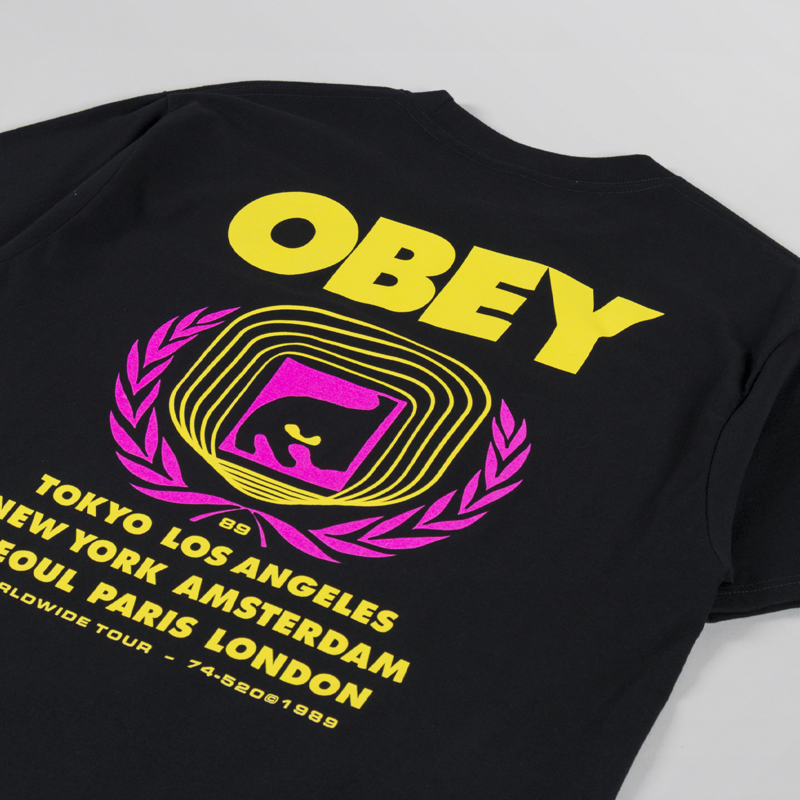 Obey Icon Eye Wreath T Shirt Black-2