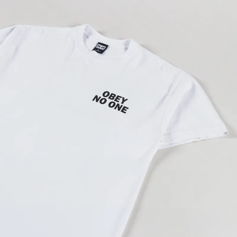Obey No One T Shirt White-3