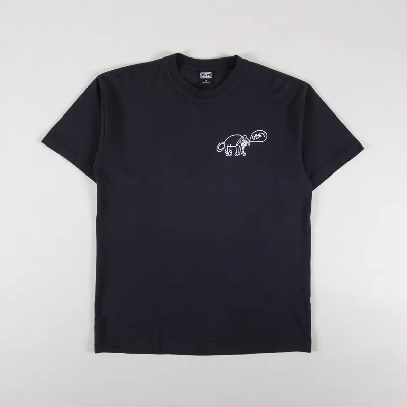 Obey Angry Dog T Shirt Vintage Black-1