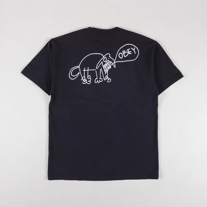 Obey Angry Dog T Shirt Vintage Black