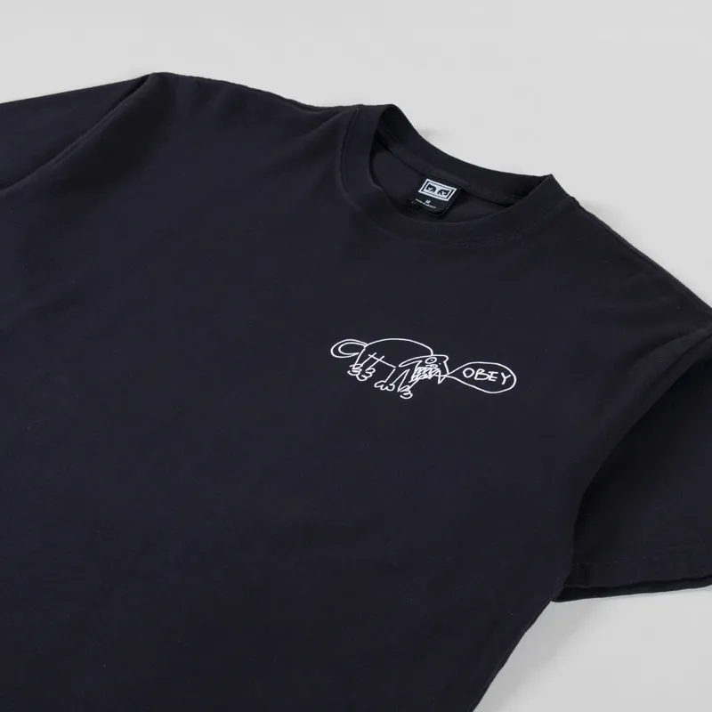 Obey Angry Dog T Shirt Vintage Black-3