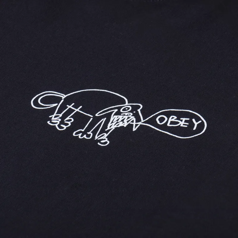 Obey Angry Dog T Shirt Vintage Black-5